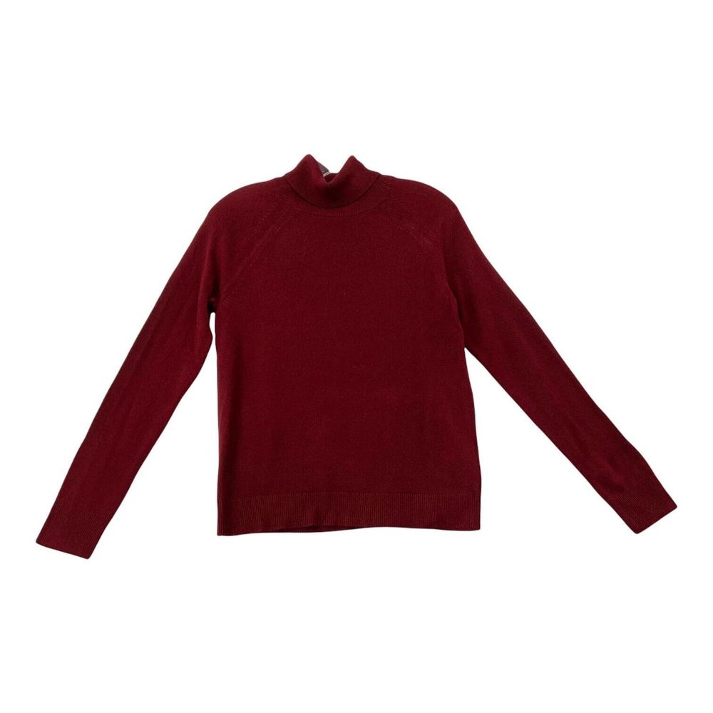 Karen Scott LUX Soft Turtleneck Sweater Fine Knit Red Fuzzy Long Sleeve Women XS
